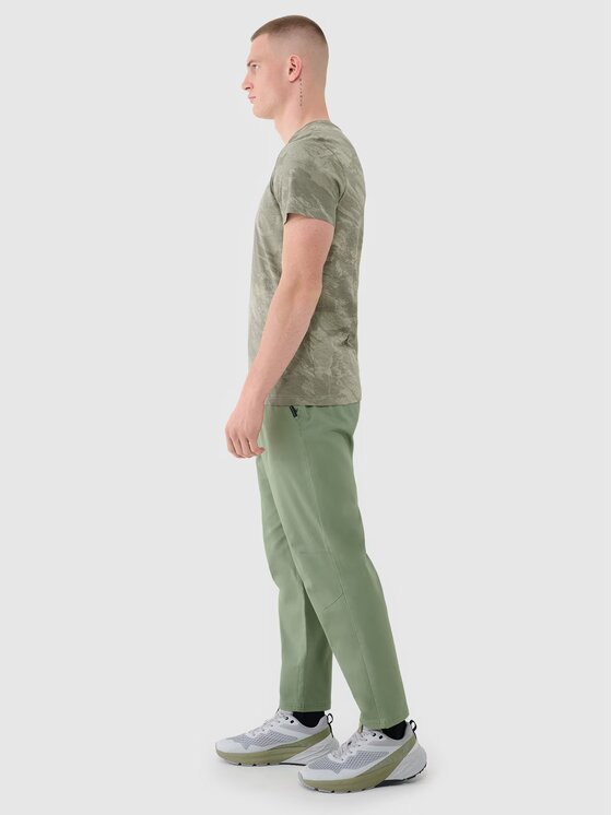 4F 4F Bavlnené nohavice 4FWSS25TTROM0999-44S Zelená Regular Fit