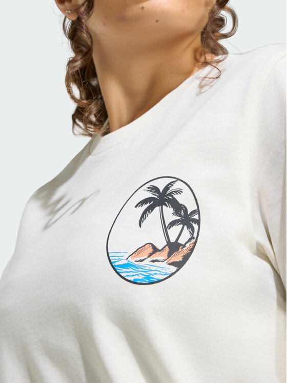 adidas adidas T-Shirt 163170 Kremowy Regular Fit