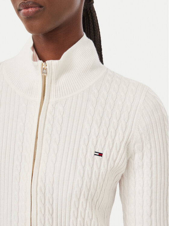 Tommy Jeans Tommy Jeans Kardigan DW0DW23355 Kremowy Slim Fit
