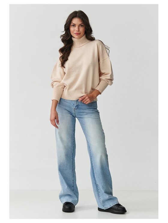 Makadamia Makadamia Sweter S165 Beżowy Loose Fit