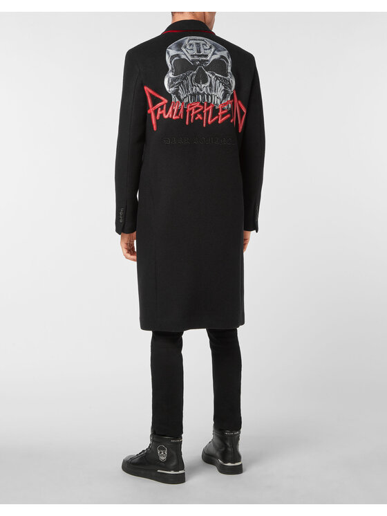 PHILIPP PLEIN PHILIPP PLEIN Płaszcz zimowy 2825 Czarny Regular Fit