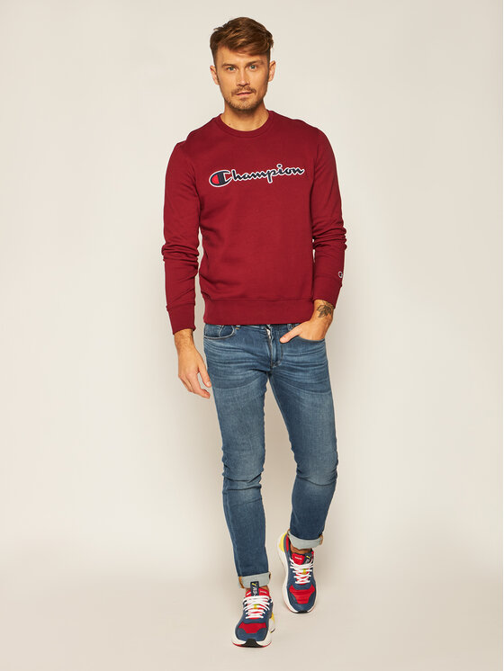 Champion Champion Bluza Script Logo 214720 Bordowy Regular Fit