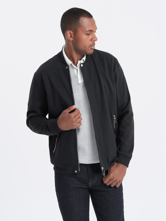Ombre Ombre Mikina OM-SSZP-22FW-011 Černá Regular Fit