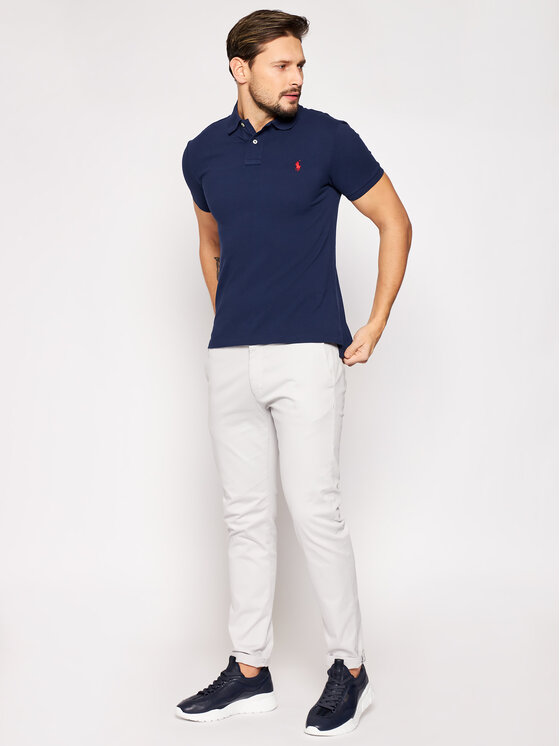 Polo Ralph Lauren Polo Ralph Lauren Polo marškinėliai Core Replen 710795080 Tamsiai mėlyna Slim Fit