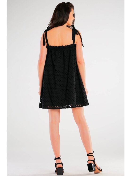 Awama Awama Sukienka letnia A434 Czarny Basic Fit
