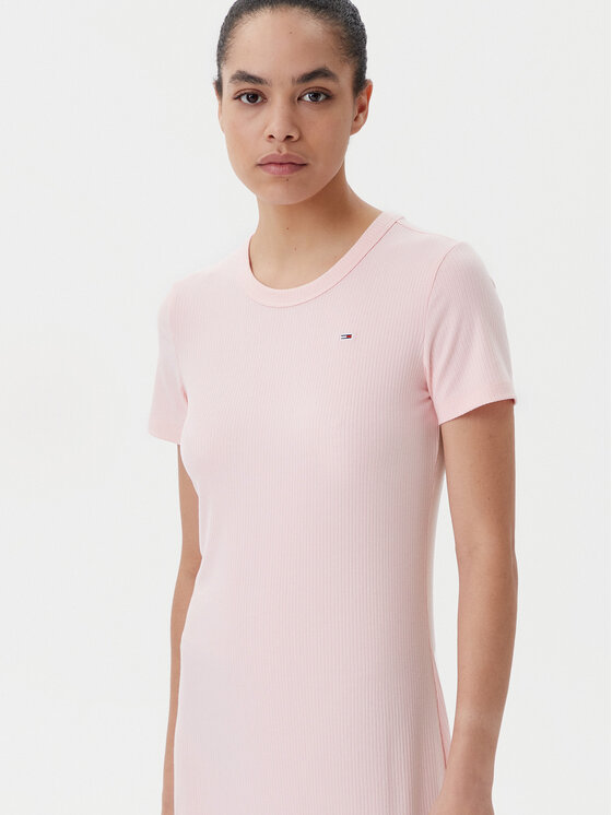 Tommy Jeans Tommy Jeans Vsakodnevna obleka DW0DW19721 Roza Slim Fit