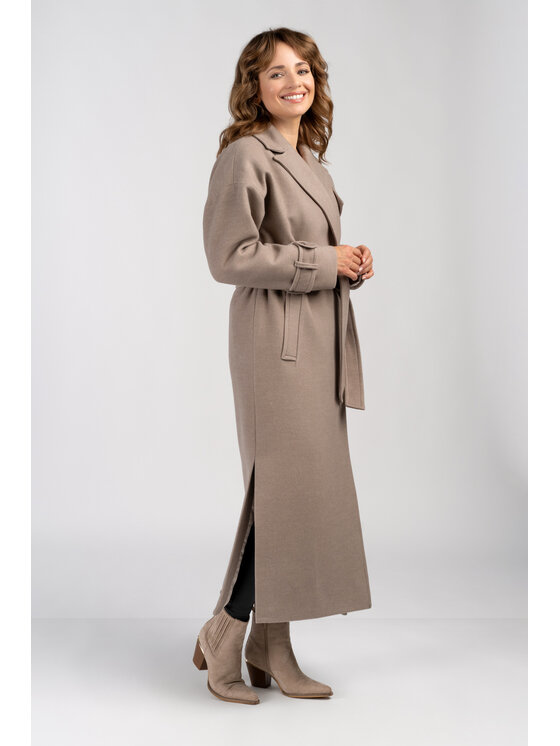 Salme Salme Płaszcz wełniany Salma Brązowy Oversize