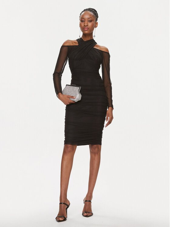 Rinascimento Rinascimento Коктейльна сукня CFC0116298003 Чорний Slim Fit