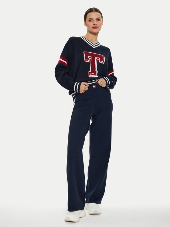 Tommy Jeans Tommy Jeans Pullover Letterman DW0DW18519 Dunkelblau Oversize