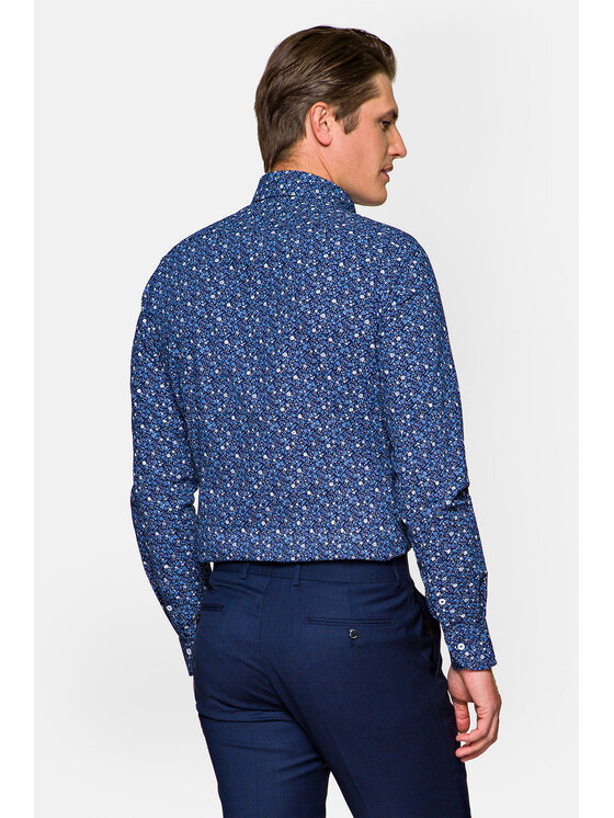 Lancerto Lancerto Koszula Polly KO051221000037 Granatowy Slim Fit