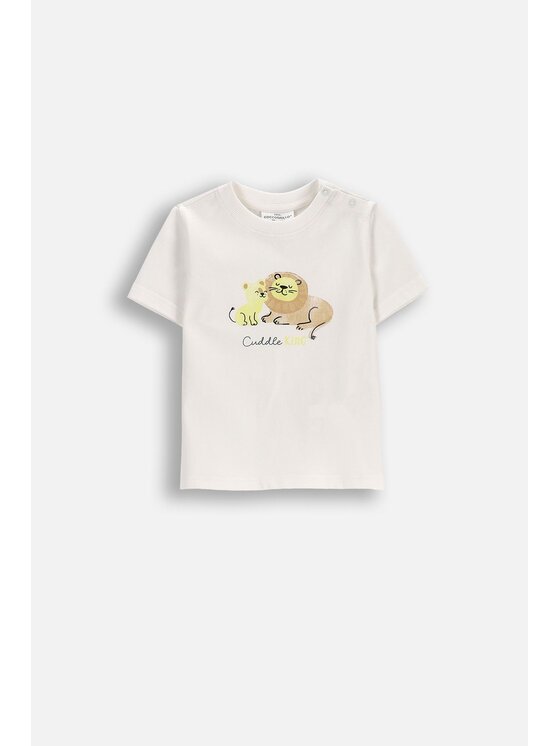Coccodrillo Coccodrillo T-Shirt WC6143201IBN-003 Kremowy Regular Fit