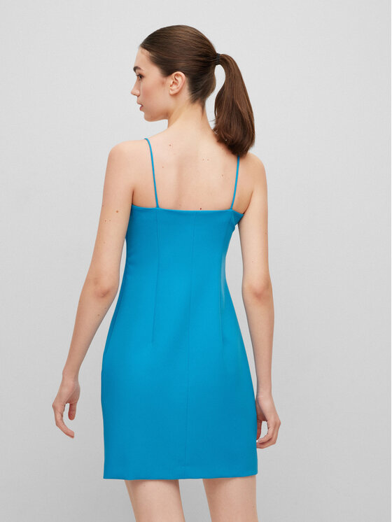 HUGO Hugo Cocktail obleka Kamikas 50489215 Modra Slim Fit