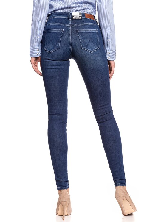 Wrangler Wrangler Jeansy SKINNY Niebieski Skinny Fit