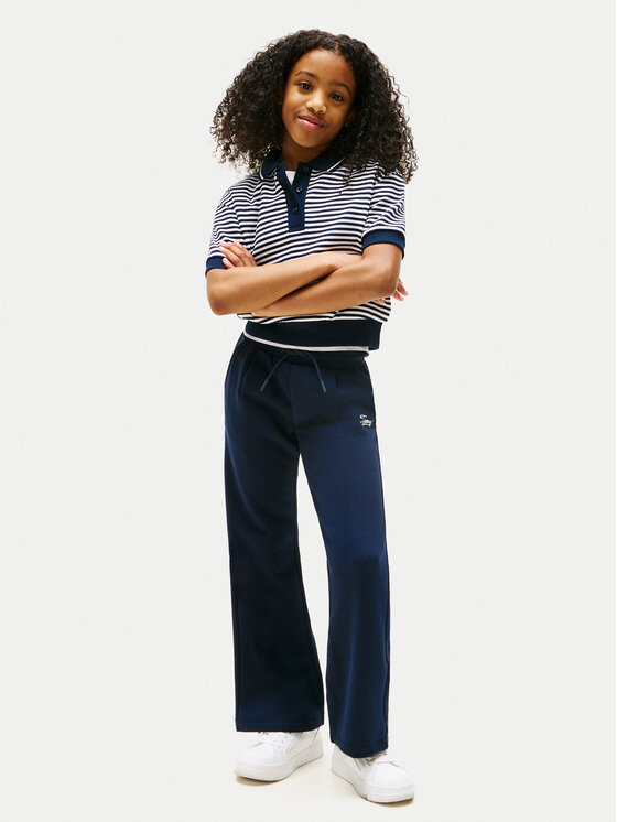 Tommy Hilfiger Tommy Hilfiger Melegítő alsó Script KG0KG08669 Sötétkék Wide Leg