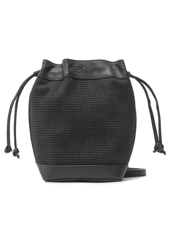 Geantă Calvin Klein Re-Lock Drawstring Bag Sm Perf K60K610636 Negru