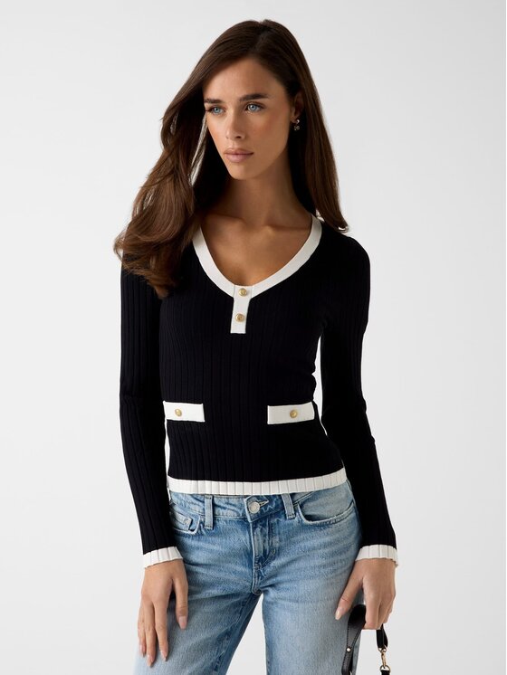 Guess Guess Pulover W6RR26 Z3HP2 Črna Classic Fit