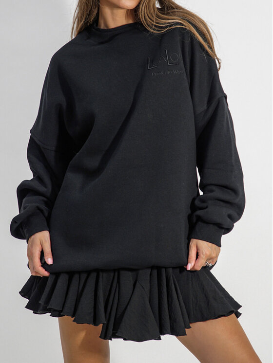 LilaLou LilaLou Bluza Lucky Czarny Regular Fit