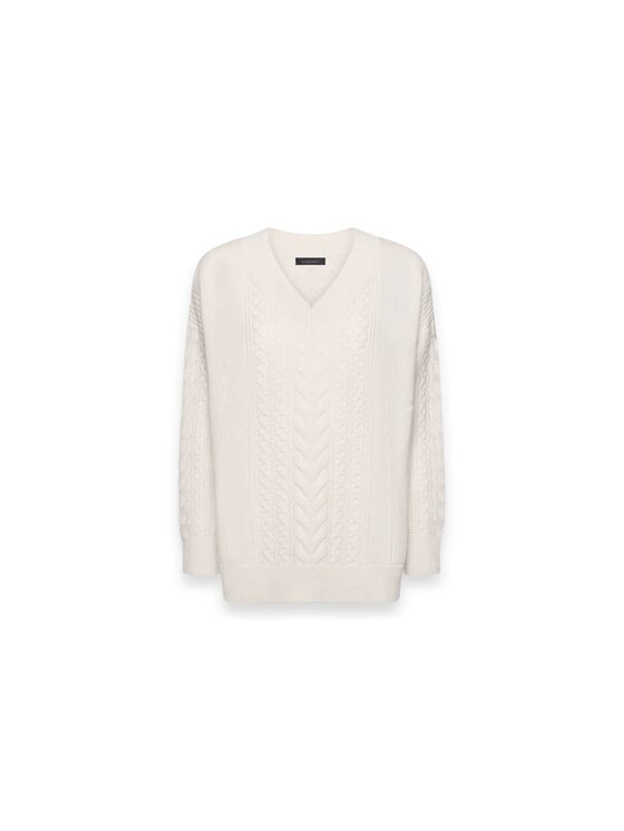 Elena Mirò Elena Mirò Sweter M067Z000831N002 Kremowy Regular Fit