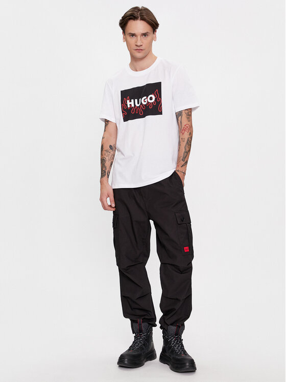 HUGO Hugo Tričko Dulive 50506989 Biela Regular Fit