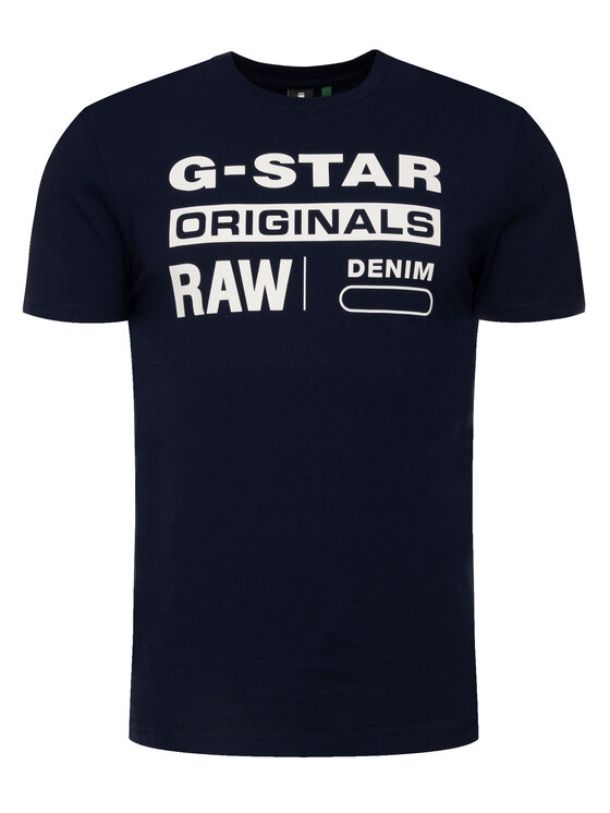 G-Star Raw G-Star Raw Marškinėliai D14143-336-6067 Tamsiai mėlyna Regular Fit