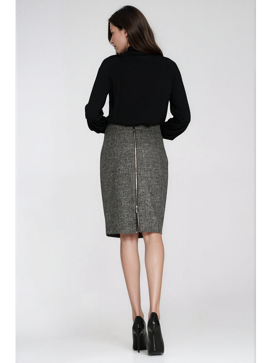 NIFE NIFE Midi sukňa SP96 Čierna Slim Fit