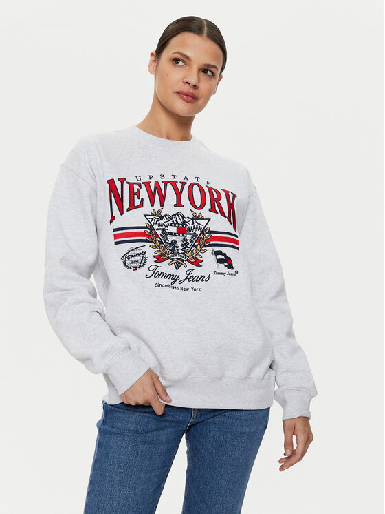 Tommy Jeans Bluză Vintage DW0DW18368 Gri Relaxed Fit