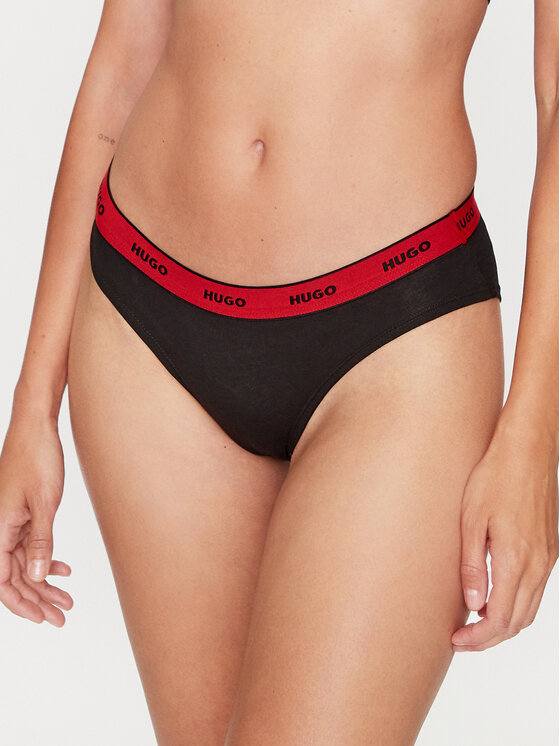 HUGO Hugo Set 3 perechi de chiloți de damă clasici 50480157 Negru