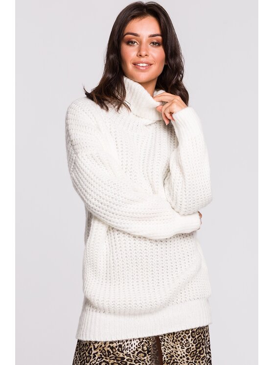 BeWear BeWear Sveter bk030 Biela Comfortable Fit