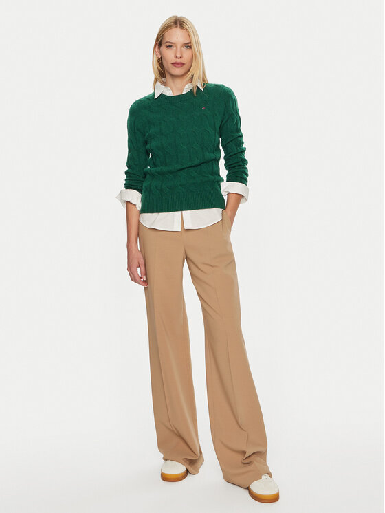 Tommy Hilfiger Tommy Hilfiger Sveter WW0WW43586 Zelená Regular Fit