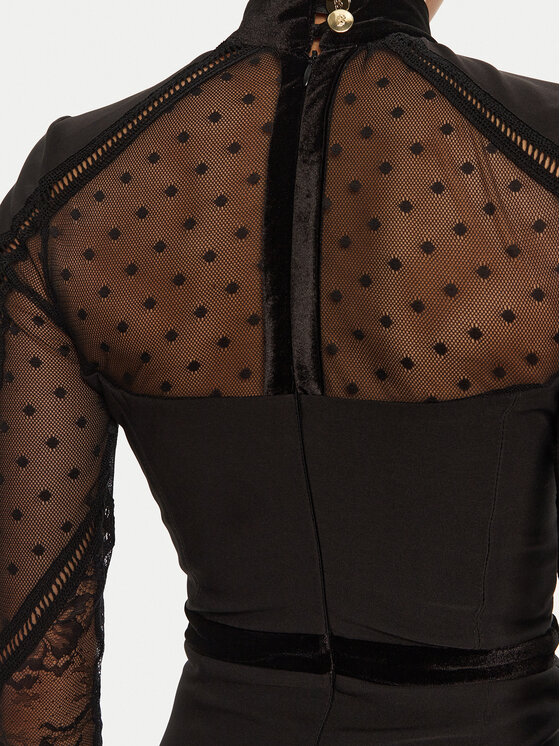Babylon Babylon Koktel haljina EL0701 Crna Slim Fit