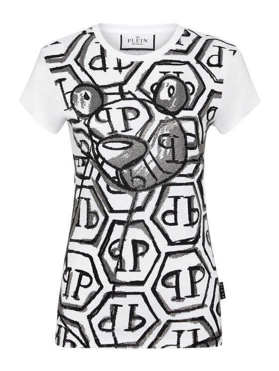 PHILIPP PLEIN PHILIPP PLEIN T-Shirt 14753 Bílá Skin Tight Fit