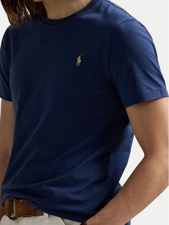 Polo Ralph Lauren Polo Ralph Lauren Tričko 710671438426 Tmavomodrá Custom Slim Fit