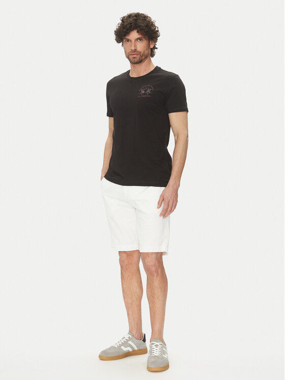 La Martina La Martina T-shirt Vernie MAR009 JS206 Crna Regular Fit