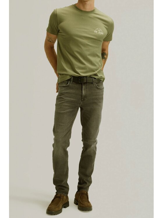 Lee Lee T-Shirt SMALL LOGO TEE Zielony Regular Fit