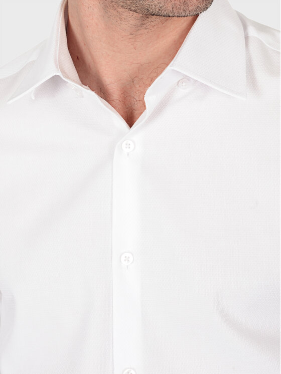 Evenemen Evenemen Koszula w strukturę OSLO Biały Slim Fit