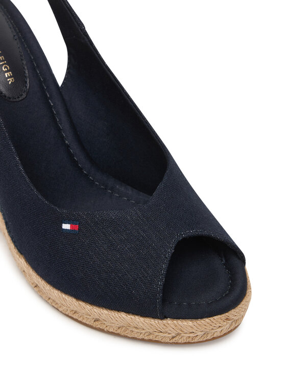 Tommy Hilfiger Tommy Hilfiger Espadryle Flag High Wedge Espad Slingback FW0FW09343 Granatowy
