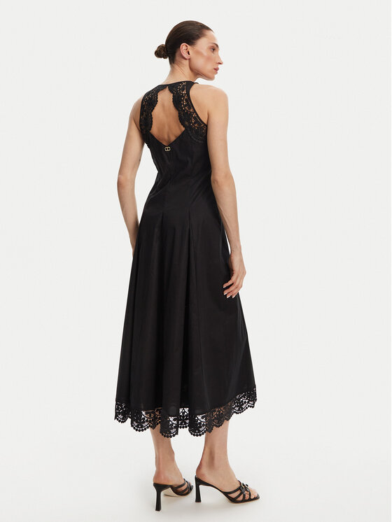 TWINSET TWINSET Kokteiļkleita 251TT2090 Melns Regular Fit
