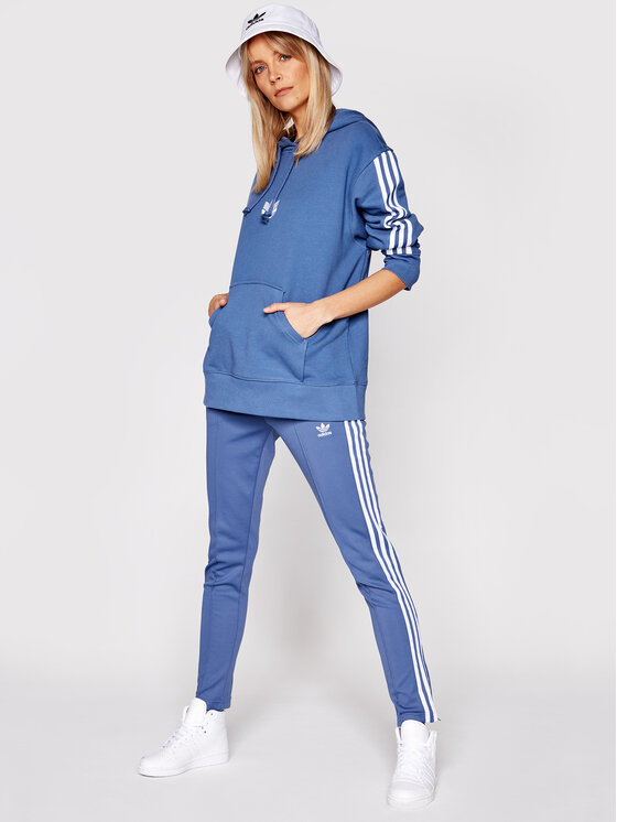 adidas adidas Bluză Loungewear adicolor 3D Trefoil GN2948 Albastru Oversize