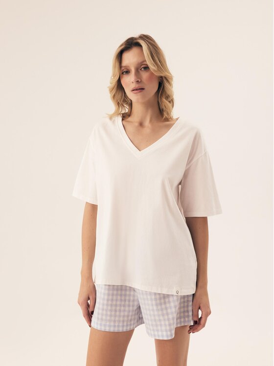 Esotiq Esotiq Piżama 42696 Biały Regular Fit