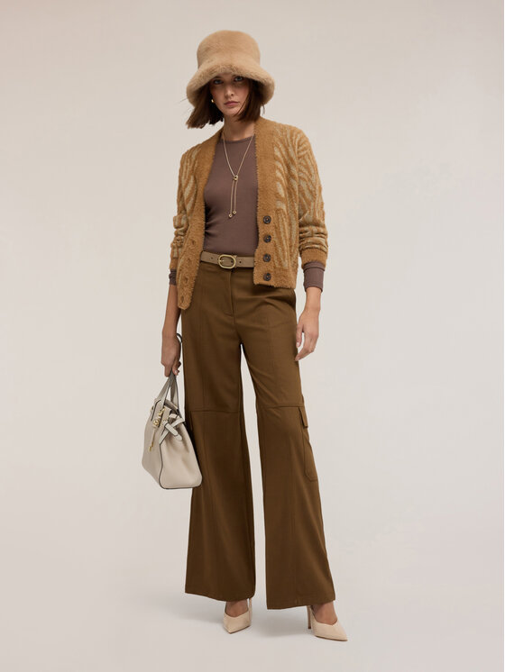 Motivi Motivi Pantaloni di tessuto P087Q004279N022 Marrone Over Fit