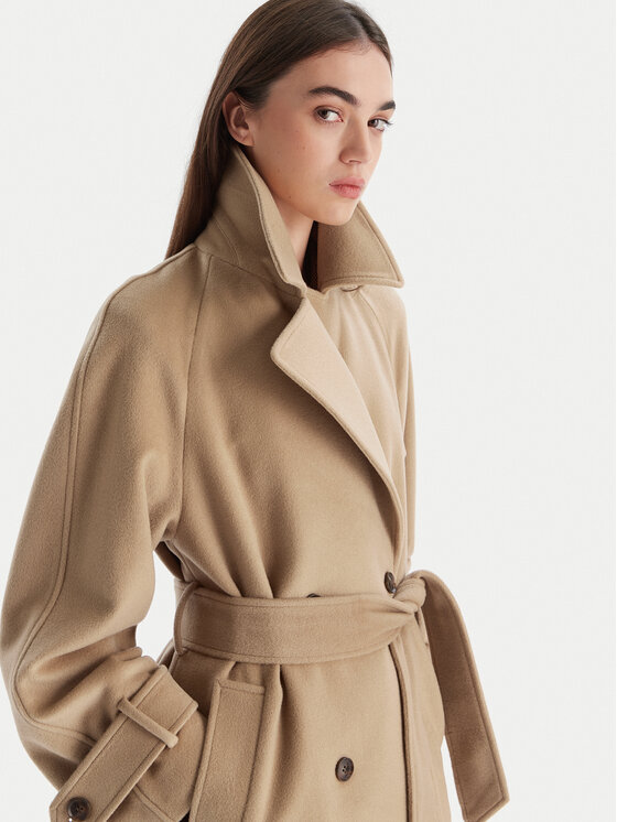 Marella Marella Cappotto di lana Tenna 2523016071 Beige Regular Fit