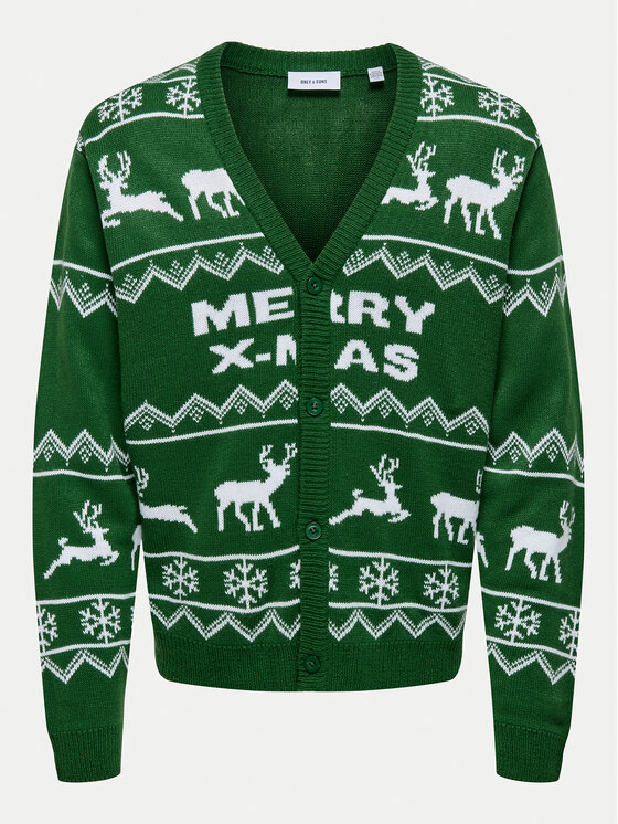 Only & Sons Only & Sons Кардиган 22031172 Зелений Regular Fit