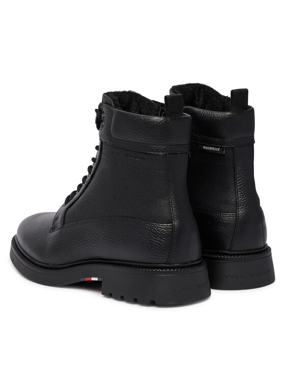 Tommy Hilfiger Tommy Hilfiger Trzewiki Corporate Casual Mix W Wpm Boot FM0FM05988 Czarny