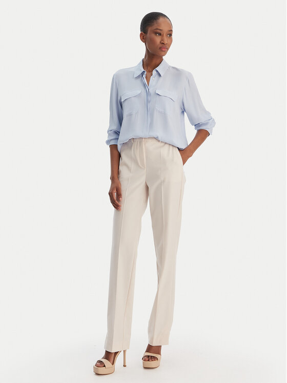 Marella Marella Pantaloni din material Pagina 2613131081 Crem Slim Fit