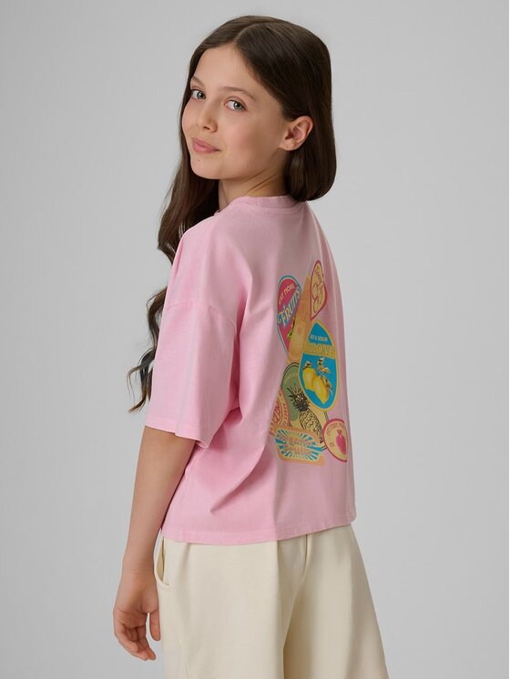 4F 4F T-shirt 4FJRAW26TTSHF4324-056S Rosa Regular Fit