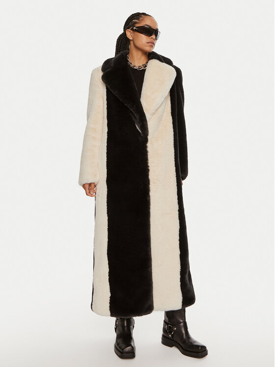 ROTATE Pelliccia Colourblock RT1914 Nero Regular Fit, taglia : 36