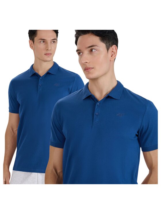 4F 4F Polokošeľa 4FWMM00TPTSM367-031S Tmavomodrá Regular Fit