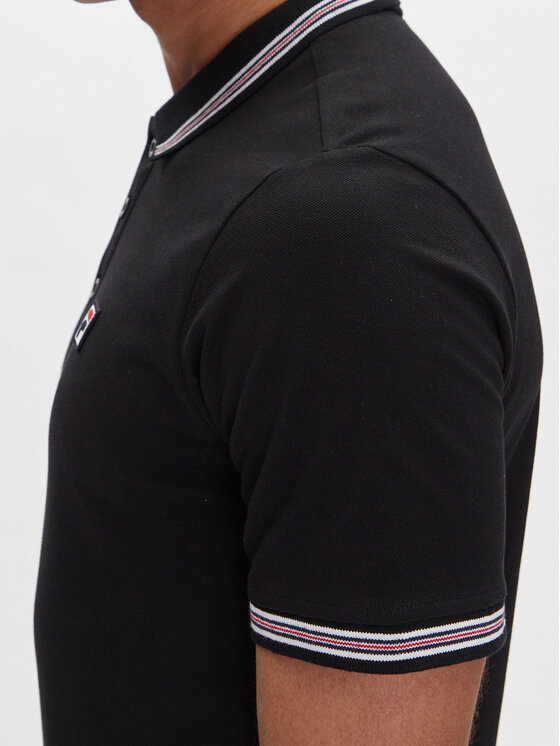 Fila Fila Тениска с яка и копчета Lubeek FAM0898 Черен Regular Fit