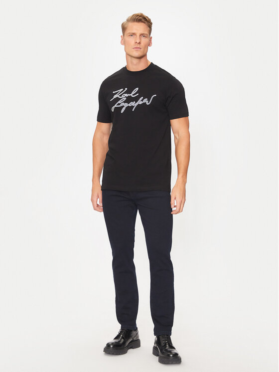 KARL LAGERFELD KARL LAGERFELD T-shirt 755048 544224 Crna Regular Fit