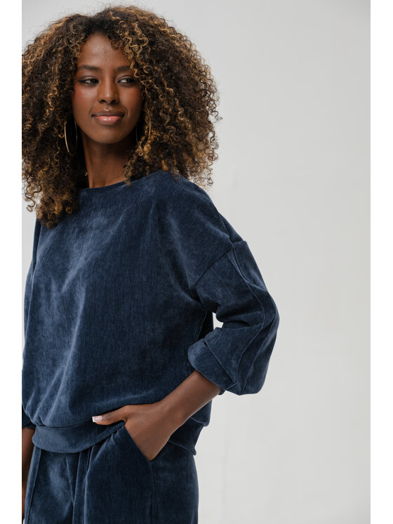 blue shadow blue shadow Bluza Naja Granatowy Regular Fit